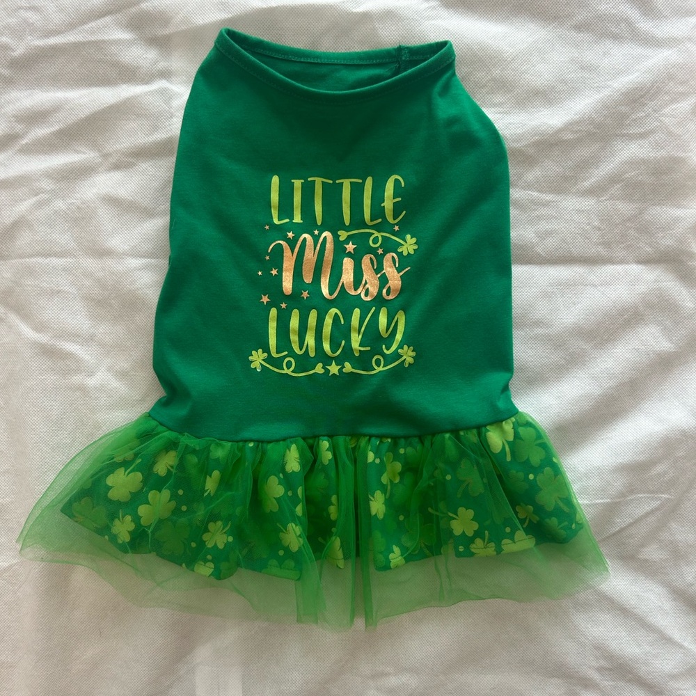 Green Little Miss Lucky Dog Dress